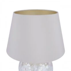 Laura Ashley MATHERN Cream Pearlescent Shell Table Lamp With Shade | Champagne Gold -Laura Ashley mathern cream pearlescent shell table lamp with shade champagne gold p24081 45001 image