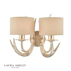 Laura Ashley MULROY 2 Arm Wall Light Champagne With Shade