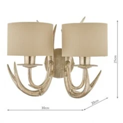 Laura Ashley MULROY 2 Arm Wall Light Champagne With Shade -Laura Ashley mulroy 2 arm wall light champagne with shade p20243 40929 image