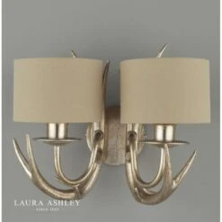 Laura Ashley MULROY 2 Arm Wall Light Champagne With Shade -Laura Ashley mulroy 2 arm wall light champagne with shade p20243 40933 image