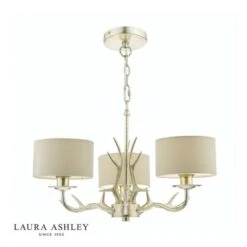 Laura Ashley MULROY Antler 3 Light Chandelier With Shades