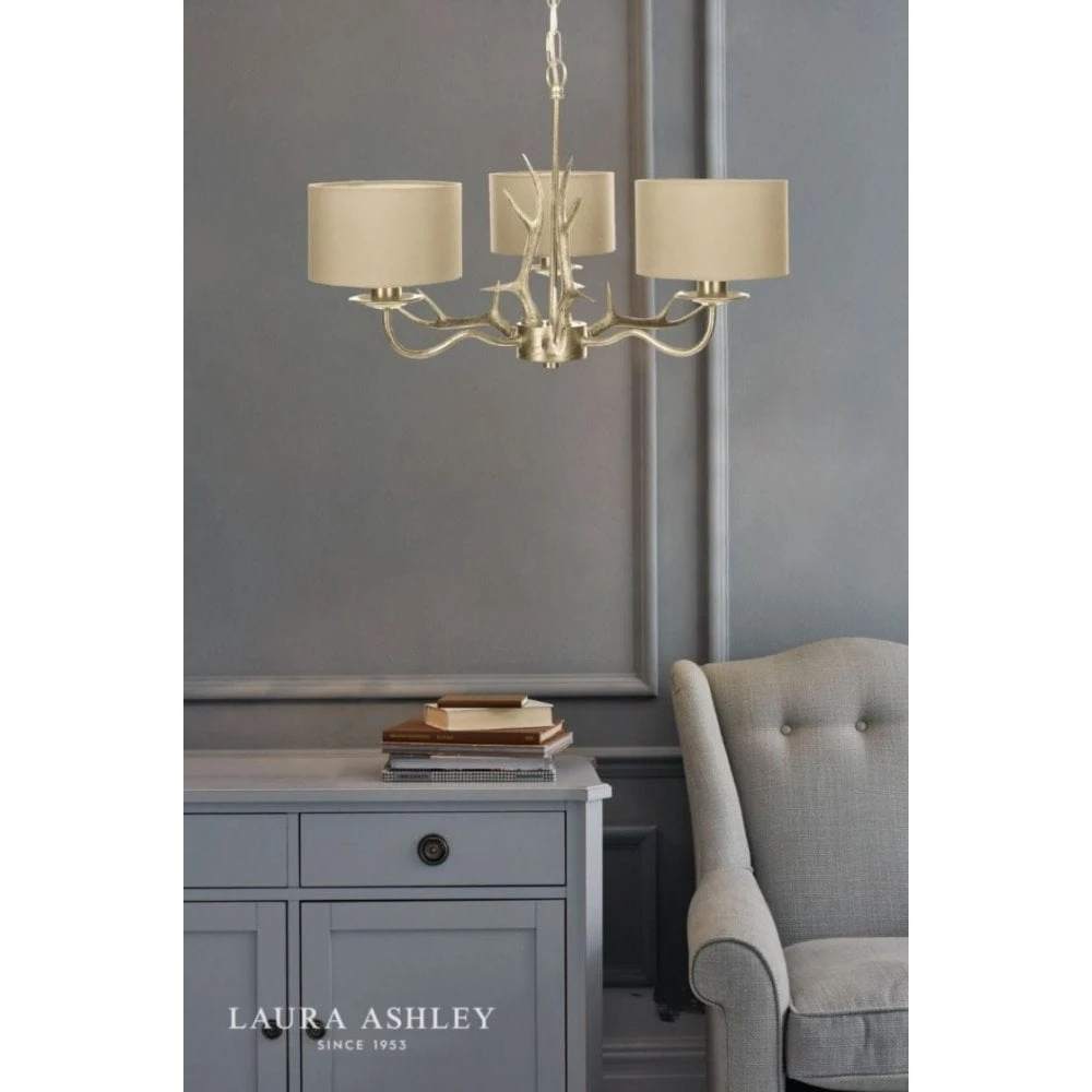 Laura Ashley MULROY Antler 3 Light Chandelier With Shades 6 Laura Ashley MULROY Antler 3 Light Chandelier With Shades - Image 6