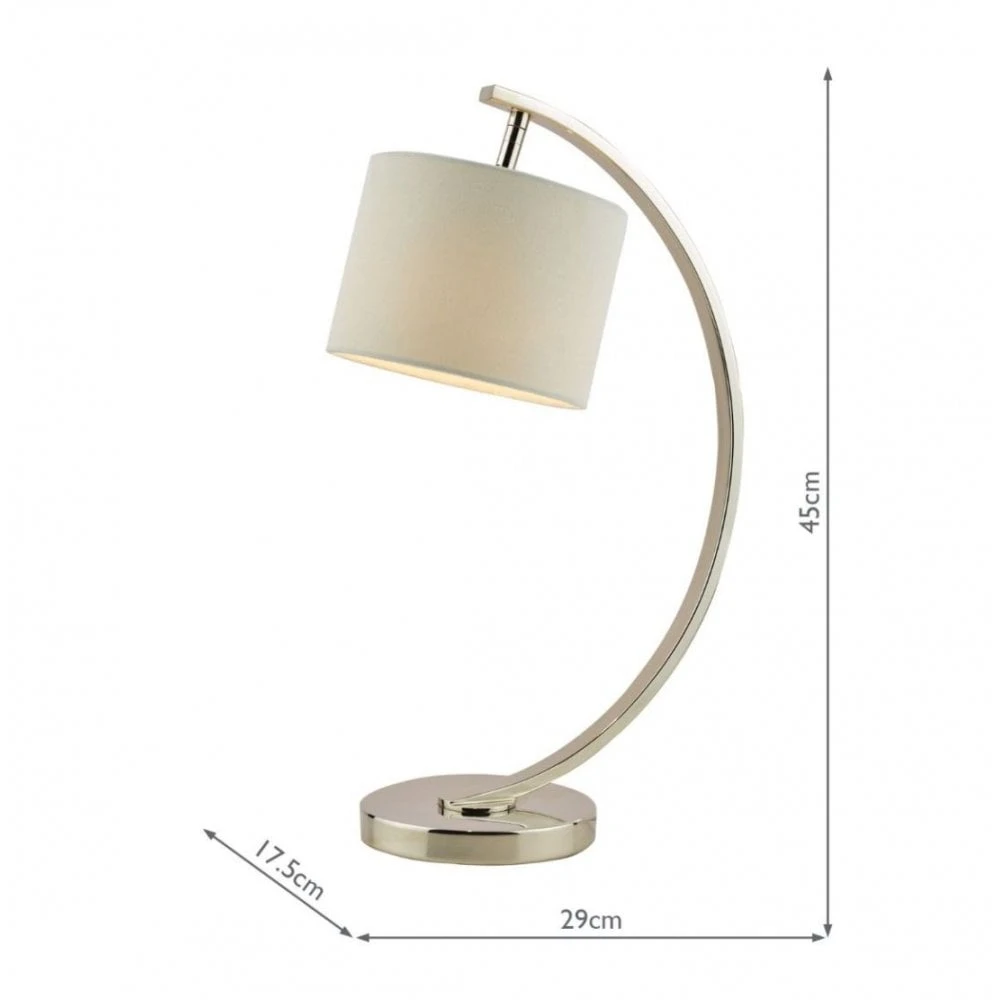 Laura Ashley NOAH Brushed Chrome 1 Light Table Lamp With White Shade 3 Laura Ashley NOAH Brushed Chrome 1 Light Table Lamp With White Shade - Image 3