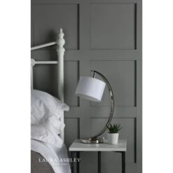 Laura Ashley NOAH Brushed Chrome 1 Light Table Lamp With White Shade 9 Laura Ashley NOAH Brushed Chrome 1 Light Table Lamp With White Shade -Laura Ashley noah brushed chrome 1 light table lamp with white shade p20354 41078 image