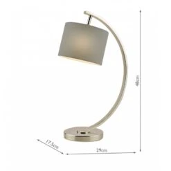 Laura Ashley NOAH Polished Nickel 1 Light Table Lamp With Grey Shade -Laura Ashley noah polished nickel 1 light table lamp with grey shade p20355 41092 image