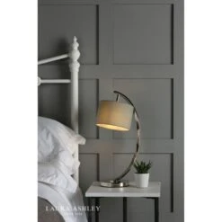 Laura Ashley NOAH Polished Nickel 1 Light Table Lamp With Grey Shade -Laura Ashley noah polished nickel 1 light table lamp with grey shade p20355 41093 image
