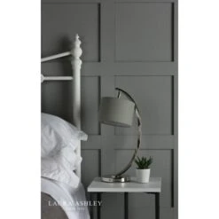 Laura Ashley NOAH Polished Nickel 1 Light Table Lamp With Grey Shade -Laura Ashley noah polished nickel 1 light table lamp with grey shade p20355 41094 image