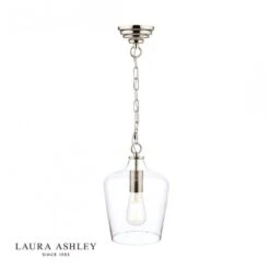 Laura Ashley OCKLEY Polished Chrome & Glass 1 Light Bottle Pendant Ceiling Light