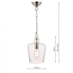 Laura Ashley OCKLEY Polished Chrome & Glass 1 Light Bottle Pendant Ceiling Light -Laura Ashley ockley polished chrome glass 1 light bottle pendant ceiling light p20356 41112 image