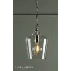 Laura Ashley OCKLEY Polished Chrome & Glass 1 Light Bottle Pendant Ceiling Light -Laura Ashley ockley polished chrome glass 1 light bottle pendant ceiling light p20356 41113 image