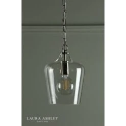 Laura Ashley OCKLEY Polished Chrome & Glass 1 Light Bottle Pendant Ceiling Light -Laura Ashley ockley polished chrome glass 1 light bottle pendant ceiling light p20356 41114 image