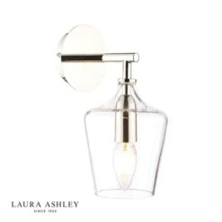 Laura Ashley OCKLEY Polished Chrome & Glass 1 Light Bottle Wall Light