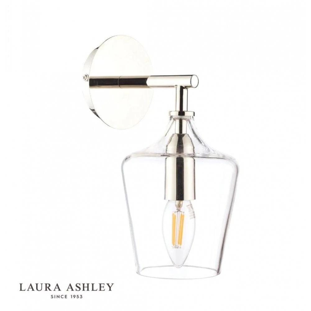 Laura Ashley OCKLEY Polished Chrome & Glass 1 Light Bottle Wall Light 2 Laura Ashley OCKLEY Polished Chrome & Glass 1 Light Bottle Wall Light - Image 2