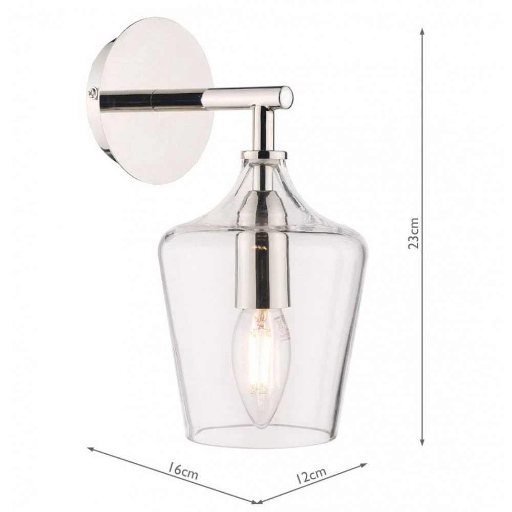 Laura Ashley OCKLEY Polished Chrome & Glass 1 Light Bottle Wall Light 3 Laura Ashley OCKLEY Polished Chrome & Glass 1 Light Bottle Wall Light - Image 3