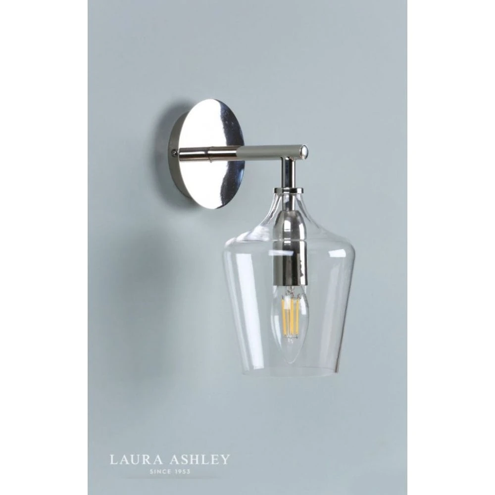 Laura Ashley OCKLEY Polished Chrome & Glass 1 Light Bottle Wall Light 5 Laura Ashley OCKLEY Polished Chrome & Glass 1 Light Bottle Wall Light - Image 5