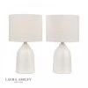 Laura Ashley PENNY Twin Pack Table Lamp Cream With Shade