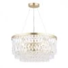 Laura Ashley RHOSILL 4 Light Ceiling Pendant | Antique Brass | Faceted Glass