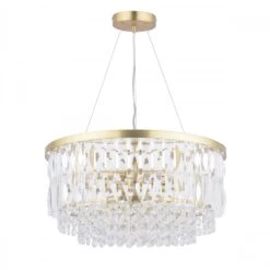Laura Ashley RHOSILL 4 Light Ceiling Pendant | Antique Brass | Faceted Glass -Laura Ashley rhosill 4 light ceiling pendant antique brass faceted glass p24074 44950 image