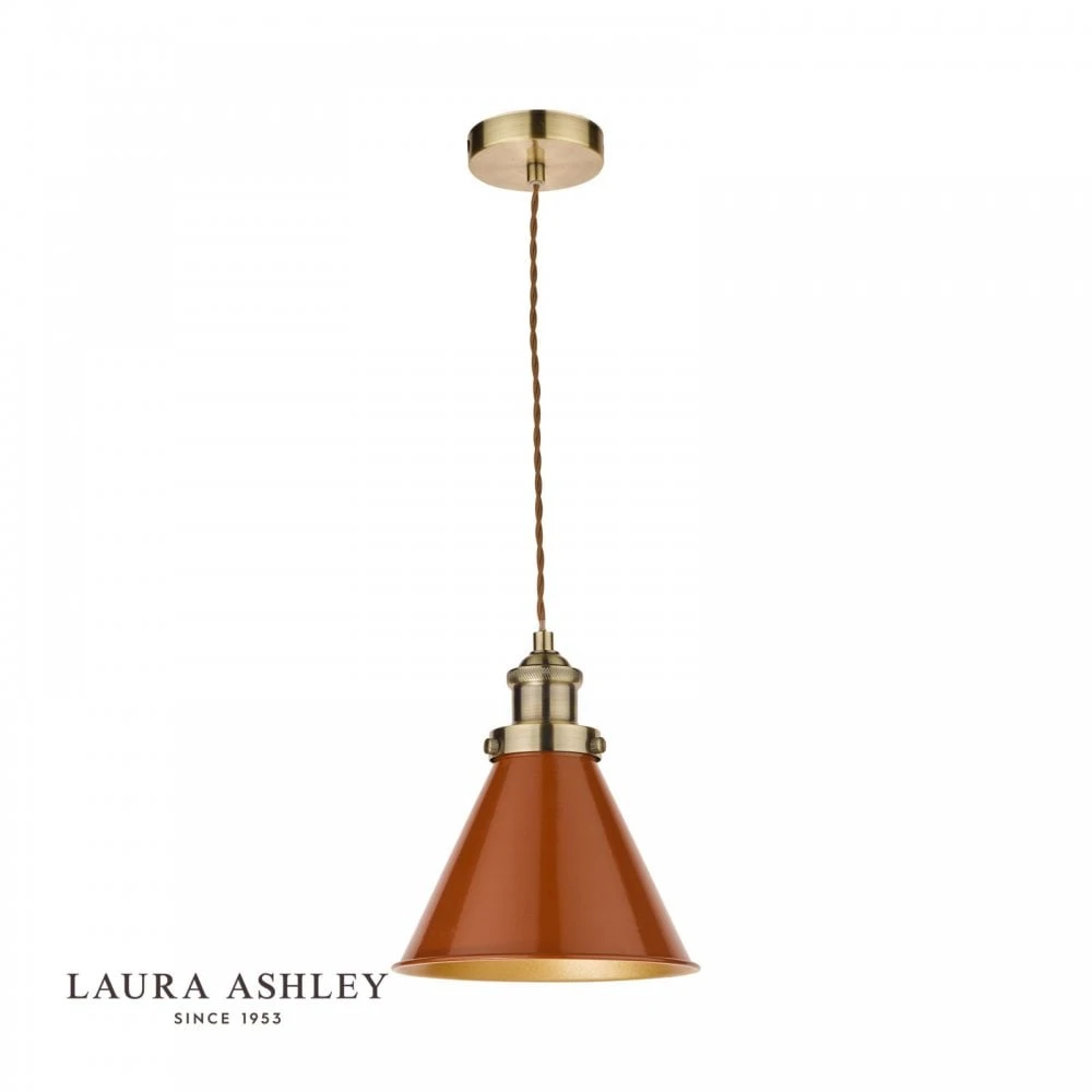 Laura Ashley RUFUS Pendant Antique Brass Orange 2 Laura Ashley RUFUS Pendant Antique Brass Orange - Image 2