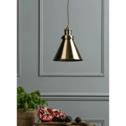 Laura Ashley RUFUS Pendant In Antique Brass -Laura Ashley rufus pendant in antique brass p21706 40563 image
