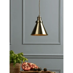 Laura Ashley RUFUS Pendant In Antique Brass -Laura Ashley rufus pendant in antique brass p21706 40564 image