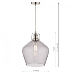 Laura Ashley RYE Smoked Glass Pendant Ceiling Light -Laura Ashley rye smoked glass pendant ceiling light p20360 41149 image
