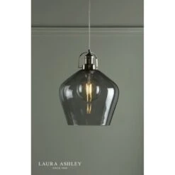 Laura Ashley RYE Smoked Glass Pendant Ceiling Light -Laura Ashley rye smoked glass pendant ceiling light p20360 41150 image
