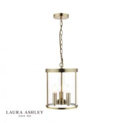 Laura Ashley SELBOURNE 3 Light Antique Brass Lantern Ceiling Light
