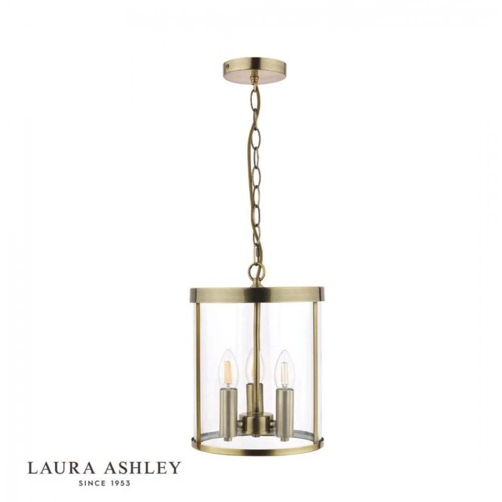 Laura Ashley SELBOURNE 3 Light Antique Brass Lantern Ceiling Light 2 Laura Ashley SELBOURNE 3 Light Antique Brass Lantern Ceiling Light - Image 2