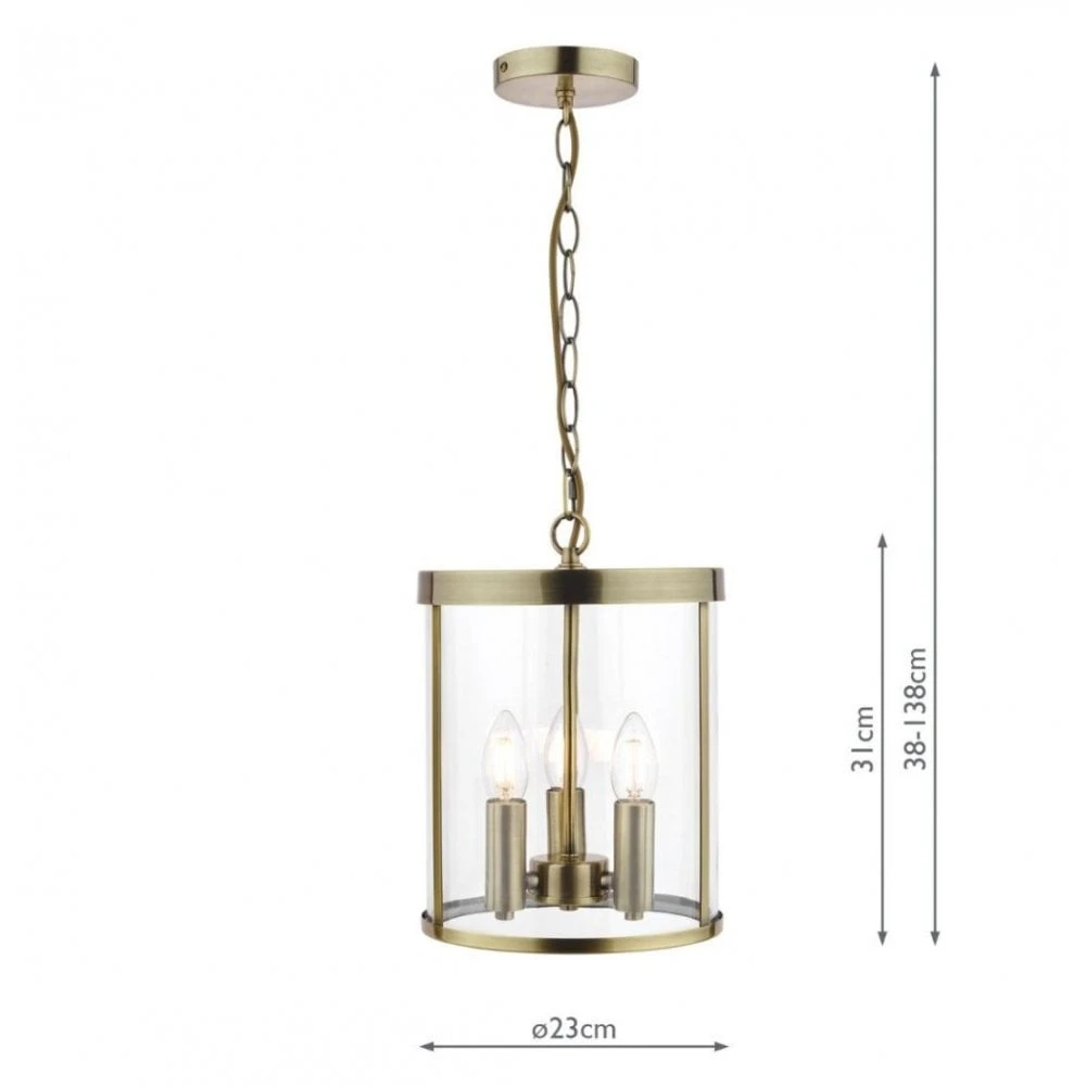 Laura Ashley SELBOURNE 3 Light Antique Brass Lantern Ceiling Light 3 Laura Ashley SELBOURNE 3 Light Antique Brass Lantern Ceiling Light - Image 3