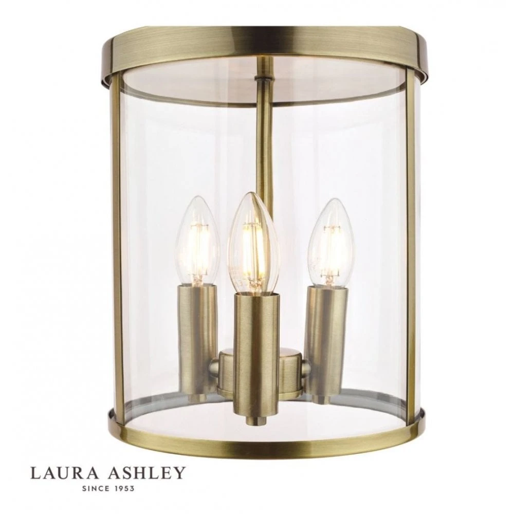 Laura Ashley SELBOURNE 3 Light Antique Brass Lantern Ceiling Light 6 Laura Ashley SELBOURNE 3 Light Antique Brass Lantern Ceiling Light - Image 6