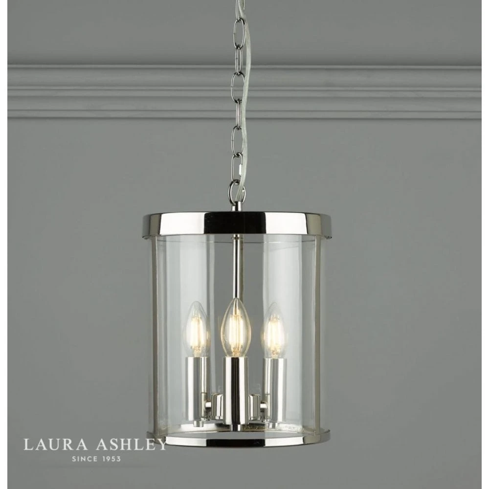 Laura Ashley SELBOURNE 3 Light Polished Nickel Lantern Ceiling Light 4 Laura Ashley SELBOURNE 3 Light Polished Nickel Lantern Ceiling Light - Image 4
