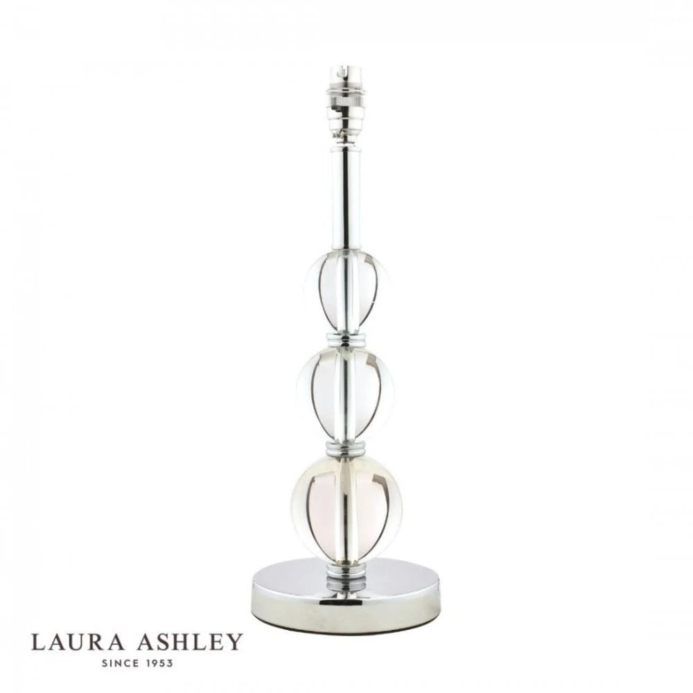 Laura Ashley SELBY Polished Nickel & Glass Ball Table Lamp Base Large 1 Laura Ashley SELBY Polished Nickel & Glass Ball Table Lamp Base Large