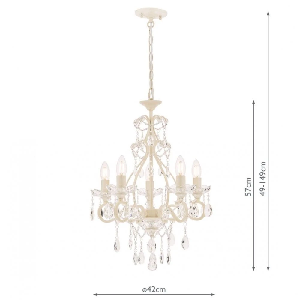 Laura Ashley SHAMLEY Painted 5 Light Chandelier 3 Laura Ashley SHAMLEY Painted 5 Light Chandelier - Image 3