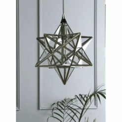 Laura Ashley SMALL Star Pendant Polished In Silver Glass -Laura Ashley small star pendant polished in silver glass p21715 40427 image