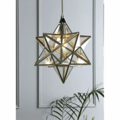 Laura Ashley SMALL Star Pendant Polished In Silver Glass -Laura Ashley small star pendant polished in silver glass p21715 40428 image