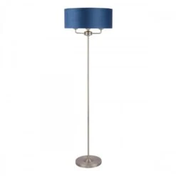 Laura Ashley SORRENTO 3 Light Floor Lamp Antique Brass & Blue Shade -Laura Ashley sorrento 3 light floor lamp antique brass blue shade p24097 44714 image
