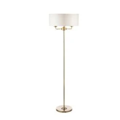 Laura Ashley SORRENTO 3 Light Floor Lamp | Antique Brass | Ivory Shade