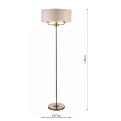Laura Ashley SORRENTO 3 Light Floor Lamp | Antique Brass | Ivory Shade -Laura Ashley sorrento 3 light floor lamp antique brass ivory shade p20186 39878 image