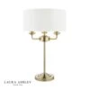 Laura Ashley SORRENTO 3 Light Table Lamp | Antique Brass | Ivory Shade