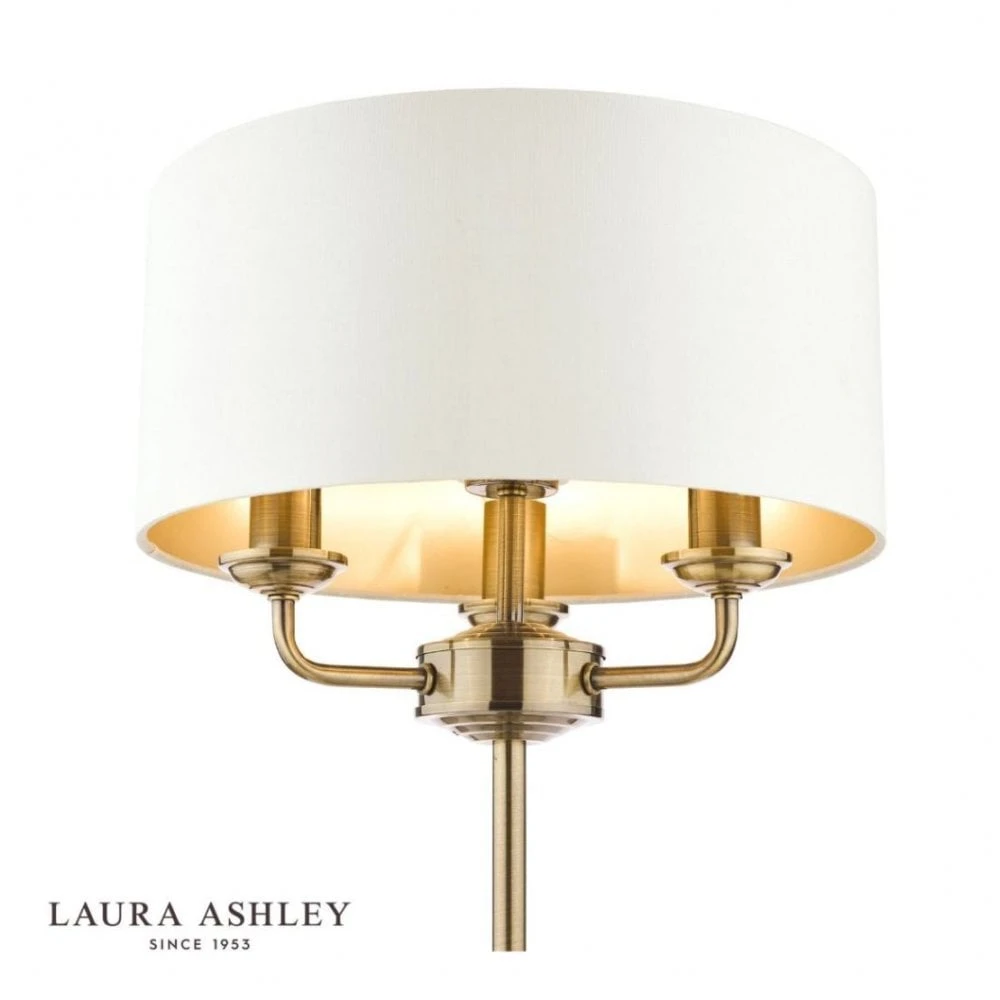 Laura Ashley SORRENTO 3 Light Table Lamp | Antique Brass | Ivory Shade 3 Laura Ashley SORRENTO 3 Light Table Lamp | Antique Brass | Ivory Shade - Image 3