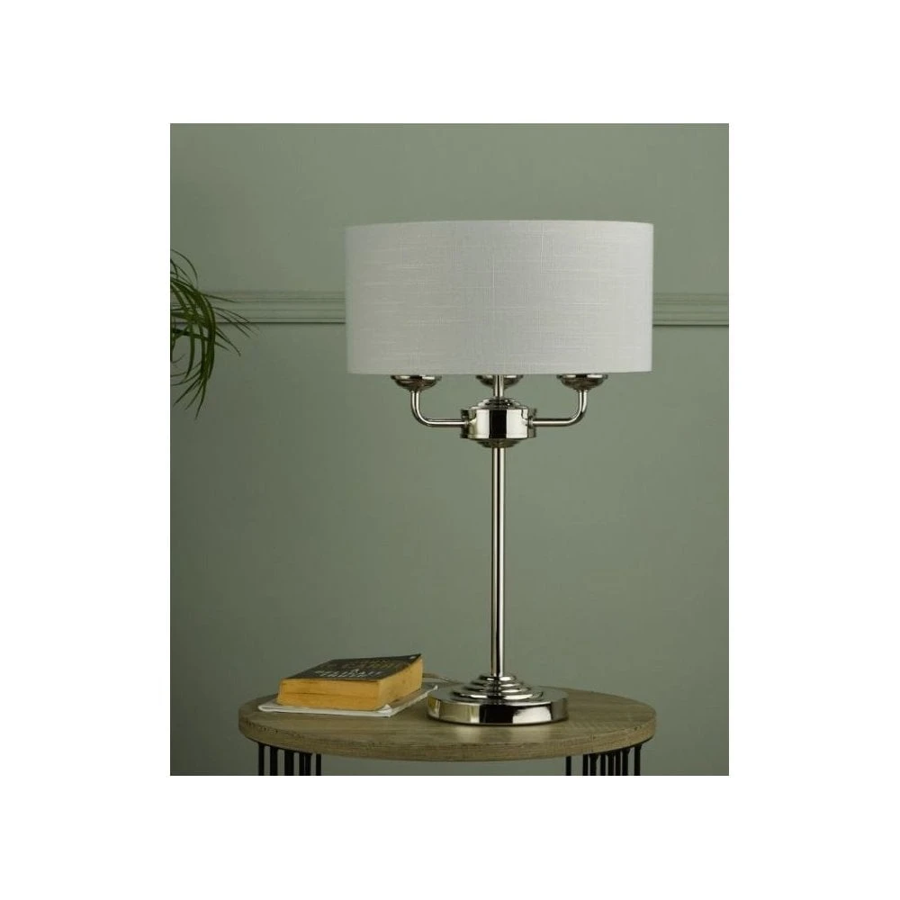 Laura Ashley SORRENTO 3 Light Table Lamp | Antique Brass | Ivory Shade 5 Laura Ashley SORRENTO 3 Light Table Lamp | Antique Brass | Ivory Shade - Image 5