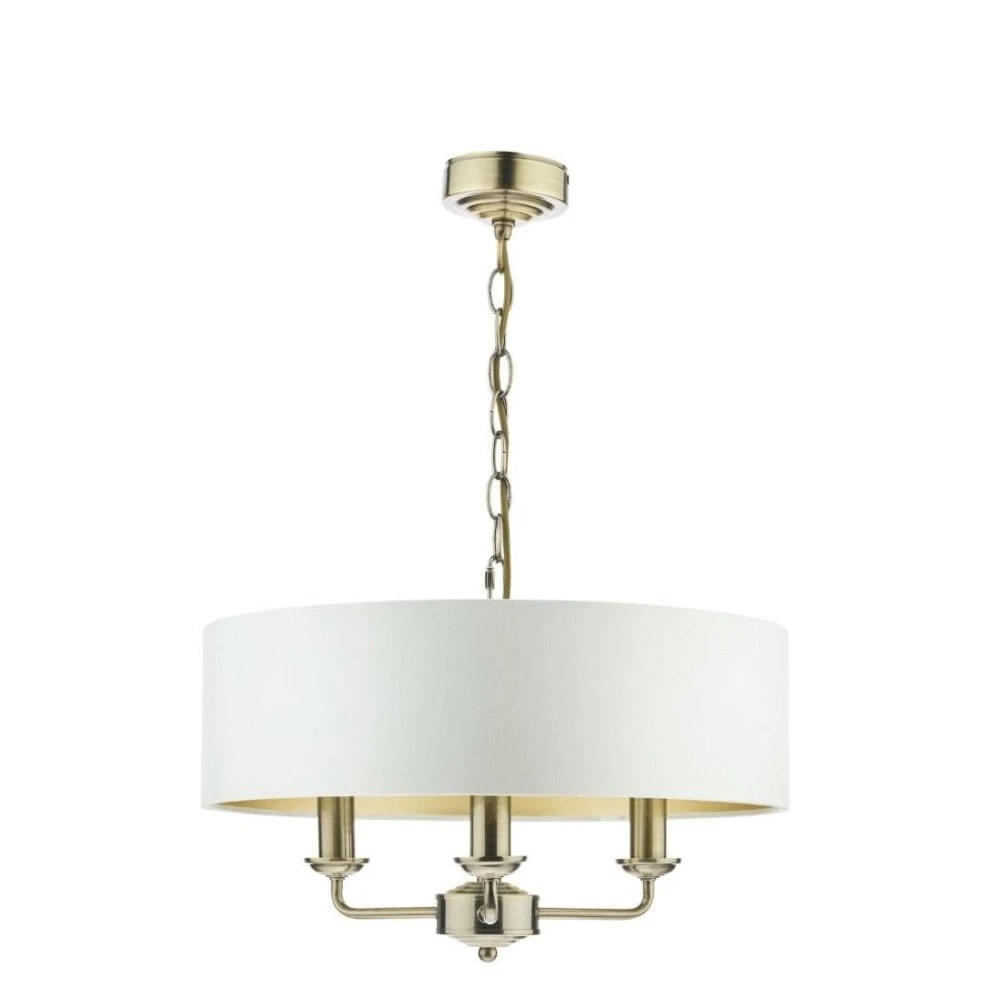 Laura Ashley SORRENTO Antique Brass 3 Light Armed Fitting Ceiling Light With Ivory Shade 2 Laura Ashley SORRENTO Antique Brass 3 Light Armed Fitting Ceiling Light With Ivory Shade - Image 2