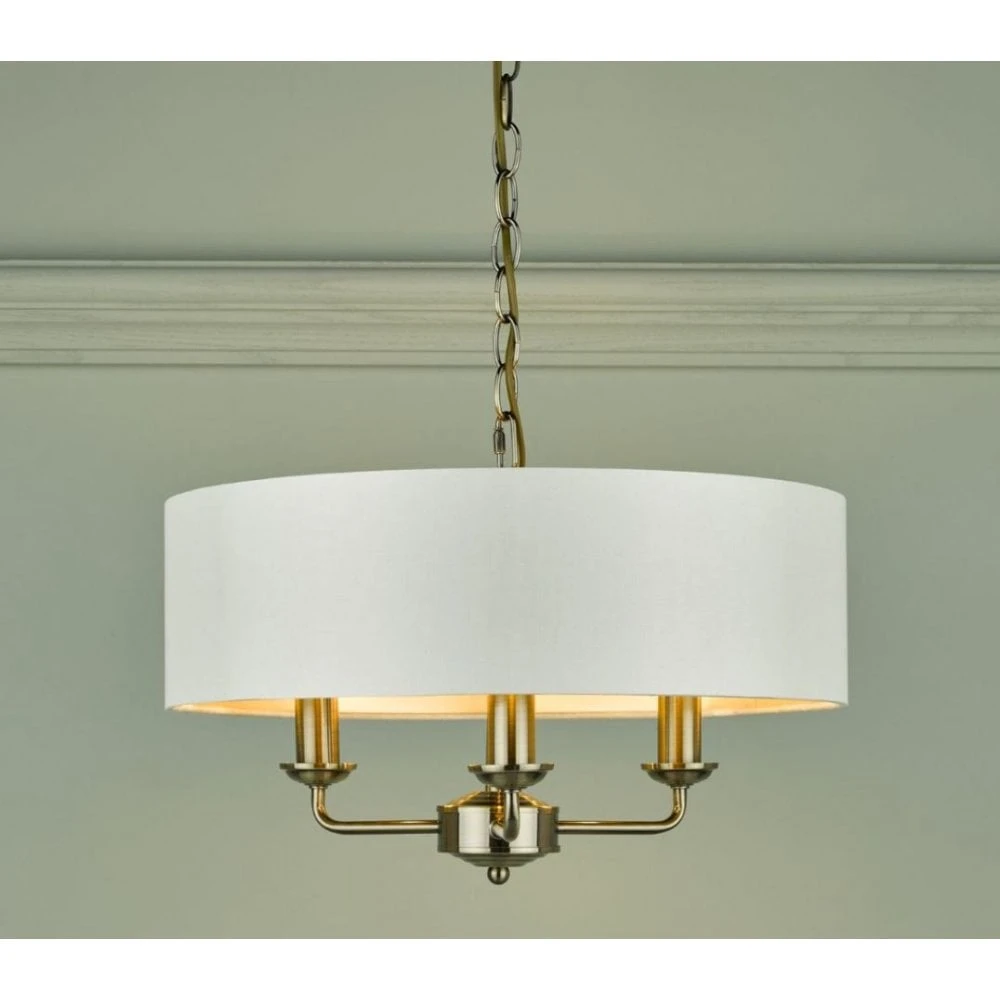Laura Ashley SORRENTO Antique Brass 3 Light Armed Fitting Ceiling Light With Ivory Shade 4 Laura Ashley SORRENTO Antique Brass 3 Light Armed Fitting Ceiling Light With Ivory Shade - Image 4