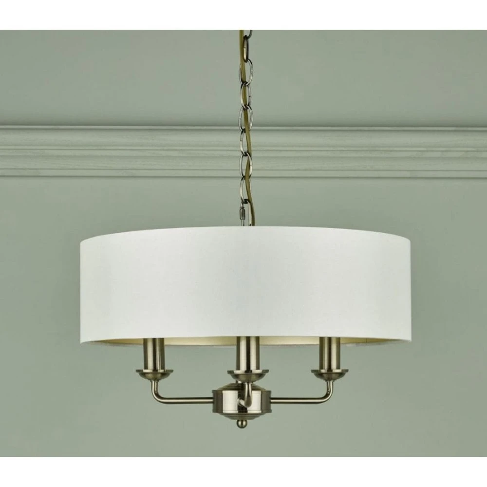 Laura Ashley SORRENTO Antique Brass 3 Light Armed Fitting Ceiling Light With Ivory Shade 5 Laura Ashley SORRENTO Antique Brass 3 Light Armed Fitting Ceiling Light With Ivory Shade - Image 5