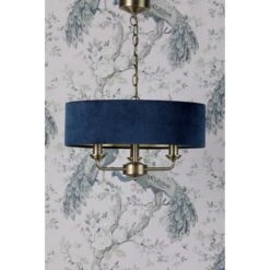 Laura Ashley SORRENTO Ceiling Pendant | Antique Brass | Wraparound Dark Blue Velvet Shade | 3 Light 12 Laura Ashley SORRENTO Ceiling Pendant | Antique Brass | Wraparound Dark Blue Velvet Shade | 3 Light -Laura Ashley sorrento ceiling pendant antique brass wraparound dark blue velvet shade 3 light p24076 44967 image