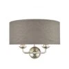 Laura Ashley SORRENTO Polished Nickel 2 Light Wall Light | Charcoal Shade