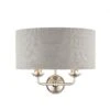 Laura Ashley SORRENTO Polished Nickel 2 Light Wall Light | Silver Shade
