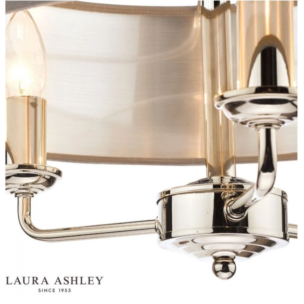 Laura Ashley SORRENTO Polished Nickel 3 Light Armed Fitting Ceiling Light | Charcoal Shade 3 Laura Ashley SORRENTO Polished Nickel 3 Light Armed Fitting Ceiling Light | Charcoal Shade - Image 3