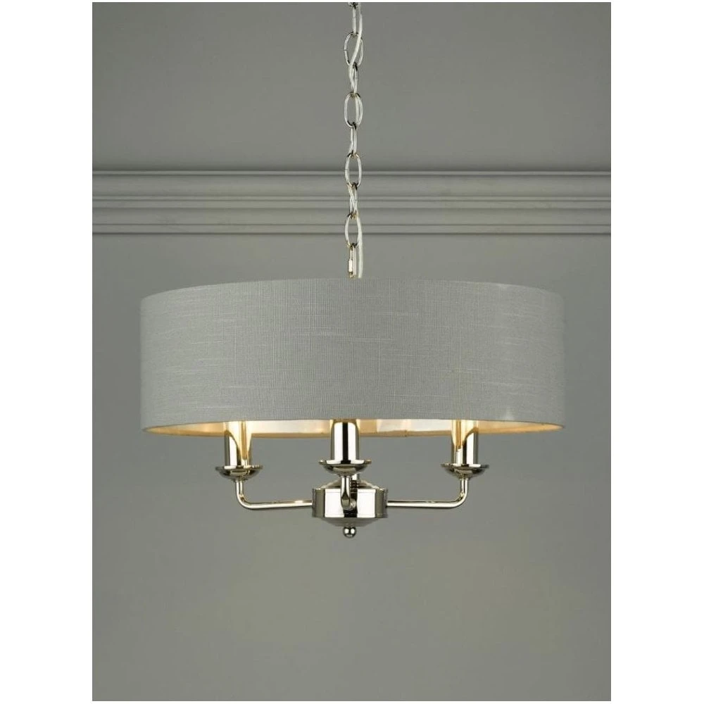 Laura Ashley SORRENTO Polished Nickel 3 Light Armed Fitting Ceiling Light | Charcoal Shade 4 Laura Ashley SORRENTO Polished Nickel 3 Light Armed Fitting Ceiling Light | Charcoal Shade - Image 4